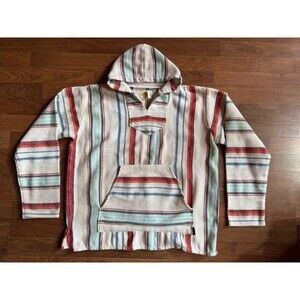 Earth Ragz Hoodie Hooded Jacket Baja Drug Rug XL Surf Festival Beach‎ Skater